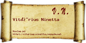 Vitárius Ninetta névjegykártya